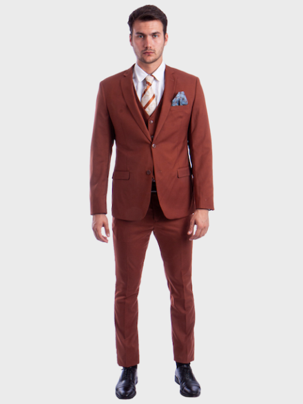 Light Brown Ultra Slim Fit 3-Piece Prom Suit